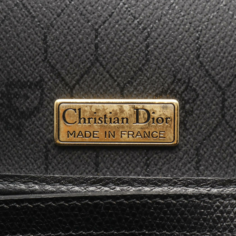 Christian Dior 蜂巢形單肩斜背包，黑色皮革，二手女款-3