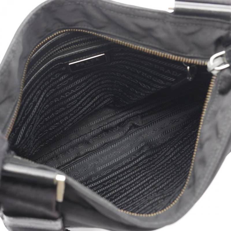 PRADA TESSUTO + SAFFI 肩斜背包 VA0269 尼龍 Saffiano 皮革 黑色-2