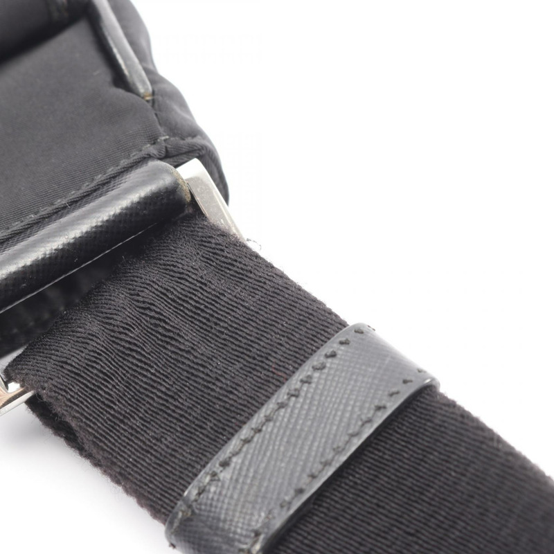 PRADA TESSUTO + SAFFI 肩斜背包 VA0269 尼龍 Saffiano 皮革 黑色-9