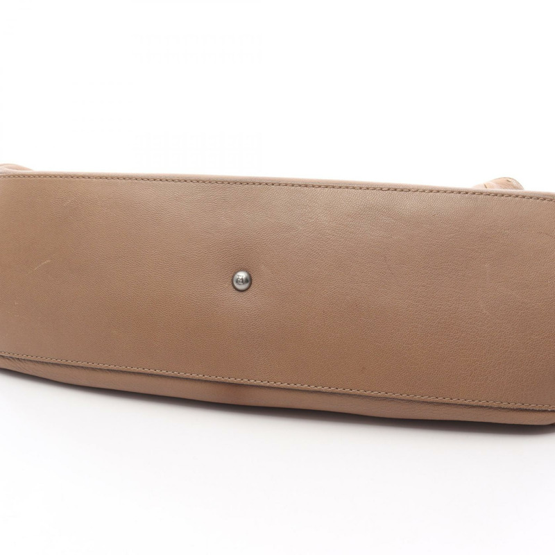 FENDI Peekaboo 大號手提包，棕色/黑色皮革，二手女款-14