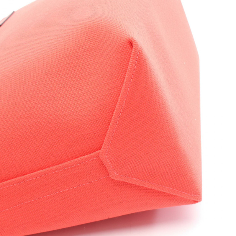 愛馬仕 Steeple 25 手提包，軍綠色帆布，Swift 皮革，紅棕色，二手 B-5