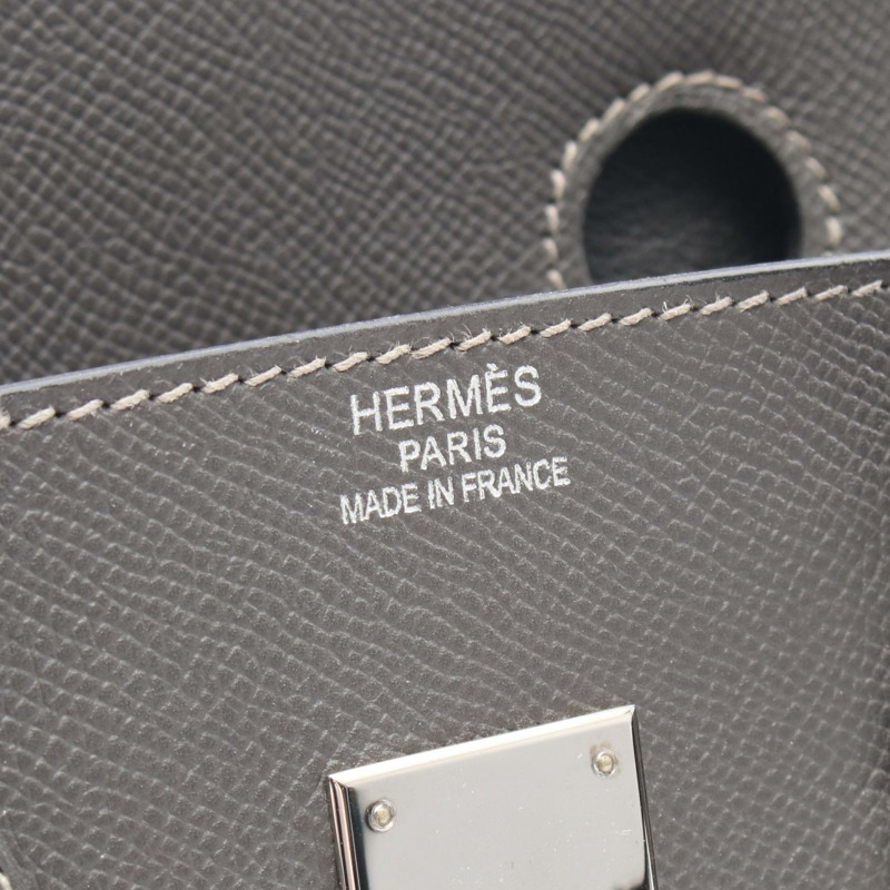 愛馬仕 Birkin 35 手提包，Epsom 皮革，灰色石墨色，二手，女士 L 碼，帶五金配件-3
