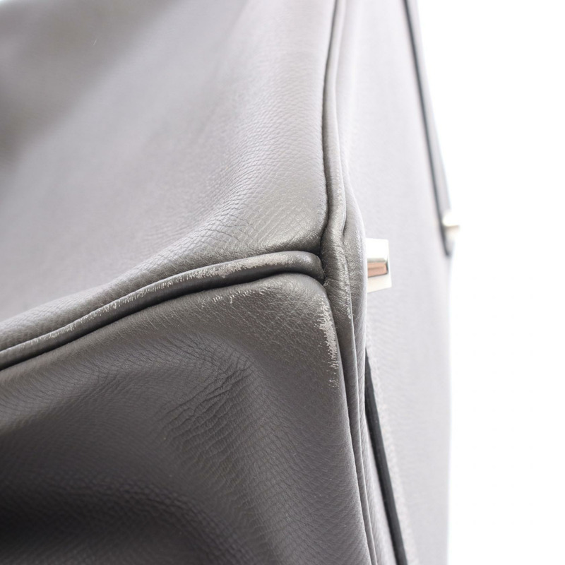 愛馬仕 Birkin 35 手提包，Epsom 皮革，灰色石墨色，二手，女士 L 碼，帶五金配件-6