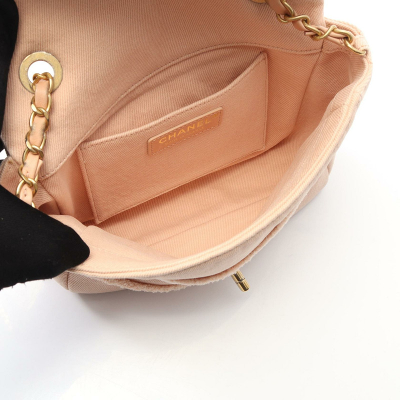 香奈兒 COCO 鏈條斜背包 AS1595 牛仔粉紅色 二手 女士 金色五金-2