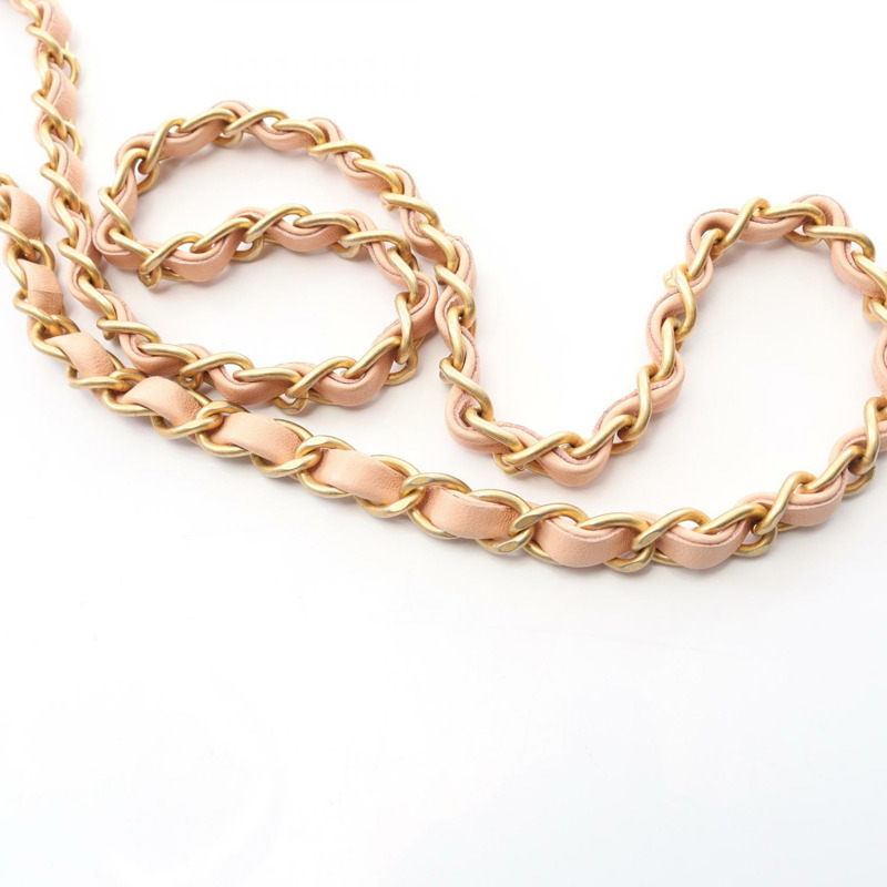 香奈兒 COCO 鏈條斜背包 AS1595 牛仔粉紅色 二手 女士 金色五金-6