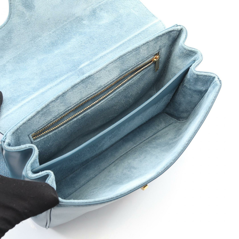 CELINE Teen Soft 16 肩斜背包 196853 皮革 藍色 二手 女士-2
