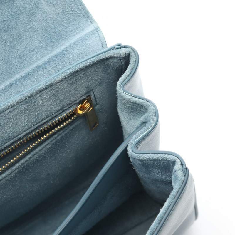 CELINE Teen Soft 16 肩斜背包 196853 皮革 藍色 二手 女士-4