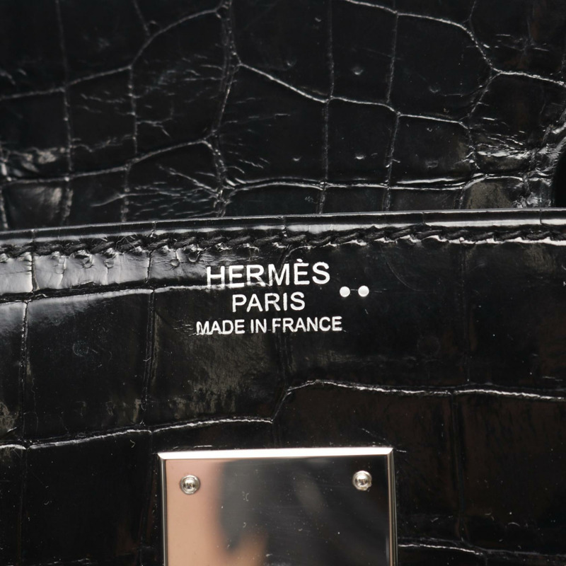 愛馬仕 Birkin 30 手提包，尼羅鱷魚皮，黑色，二手，女士款-3