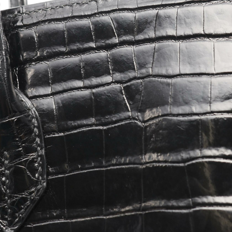 愛馬仕 Birkin 30 手提包，尼羅鱷魚皮，黑色，二手，女士款-10