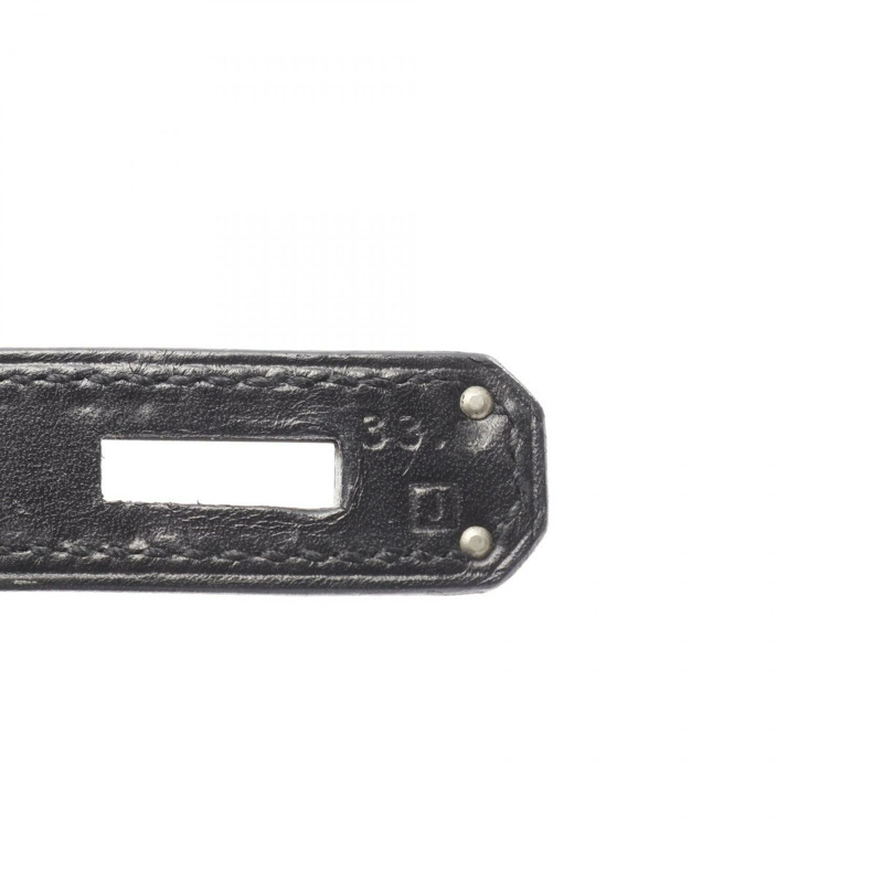 愛馬仕 Kelly 28 單肩手提包 Box 小牛皮 Toile potamos 黑色 橙色 J-4