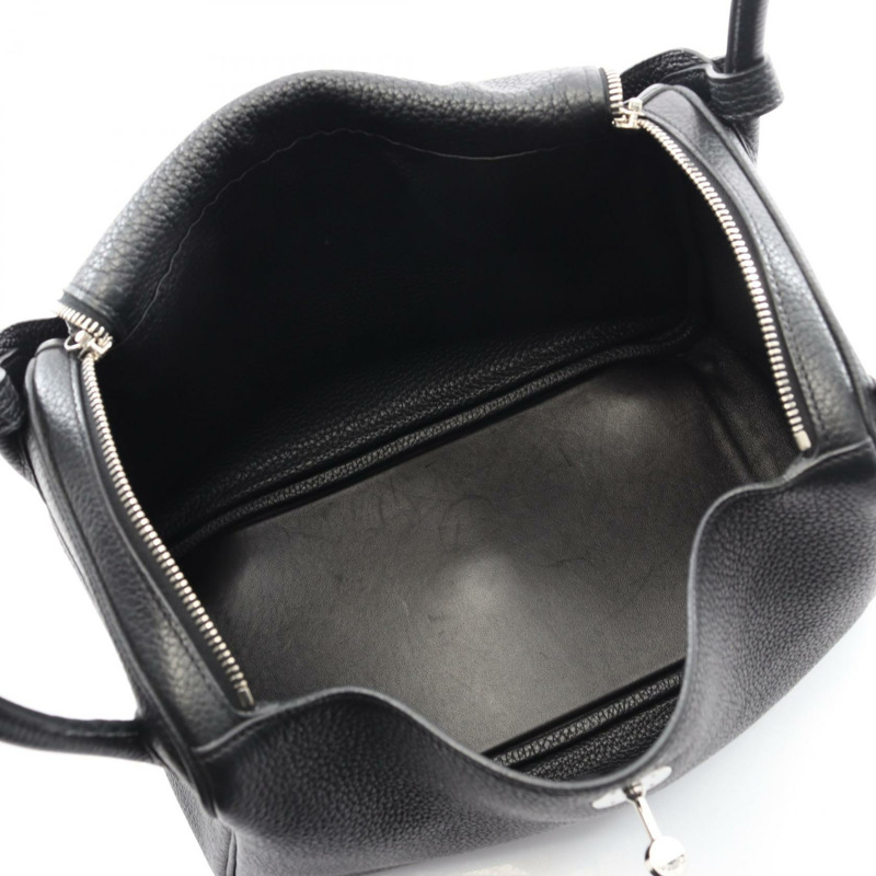 愛馬仕 Lindy 30 單肩包 X Taurillon Clemence 黑色二手女士 SHW-2