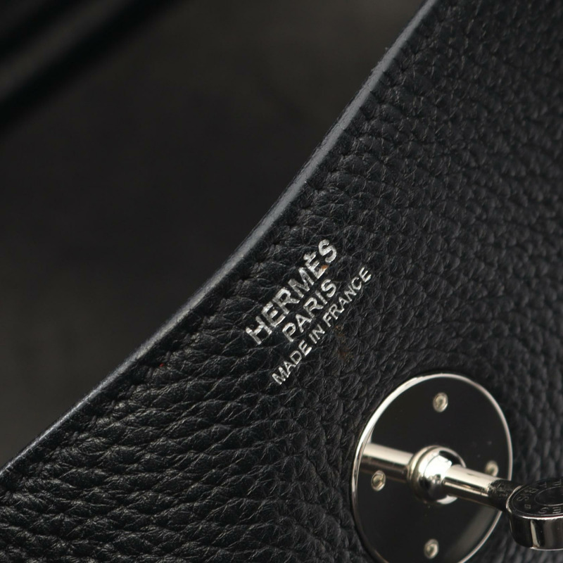 愛馬仕 Lindy 30 單肩包 X Taurillon Clemence 黑色二手女士 SHW-3
