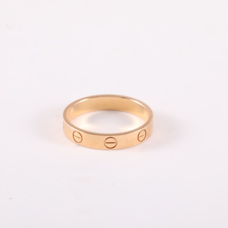 Cartier LOVE18K金窄版戒指18K玫瑰金55玫瑰金戒指-4