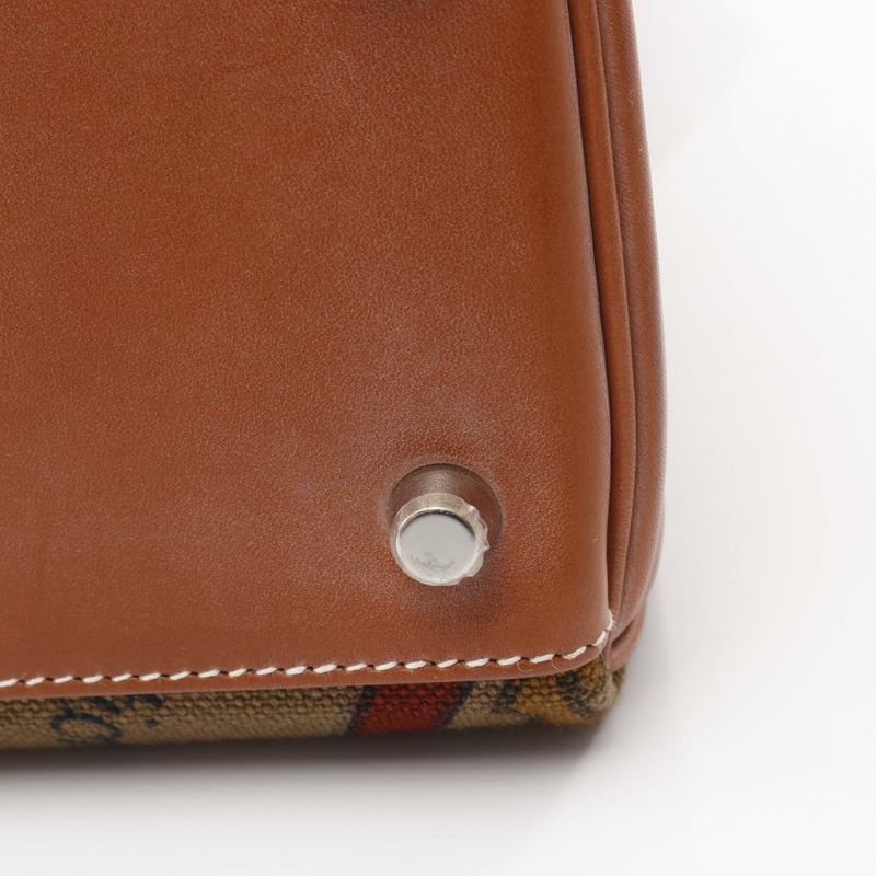 愛馬仕 Kelly 32 Amazon 單肩手提包，巴雷尼亞皮革，帆布，卡其色，銀色五金-13