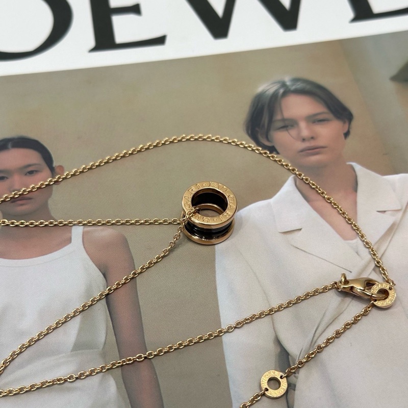 Bvlgari B.zero1系列18K玫瑰金➕黑陶瓷項鍊 彈簧項鍊-7