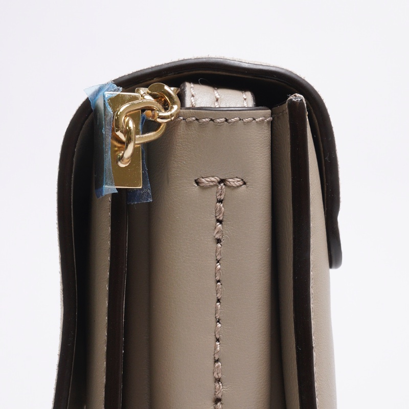 CHLOE Faye 麂皮小牛皮斜背包-大象灰-6