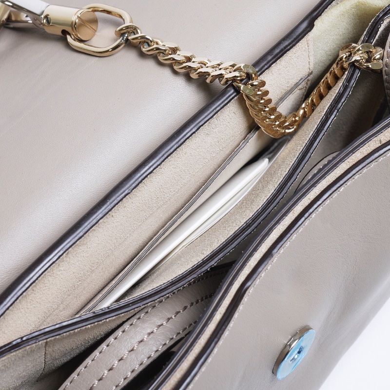 CHLOE Faye 麂皮小牛皮斜背包-大象灰-10