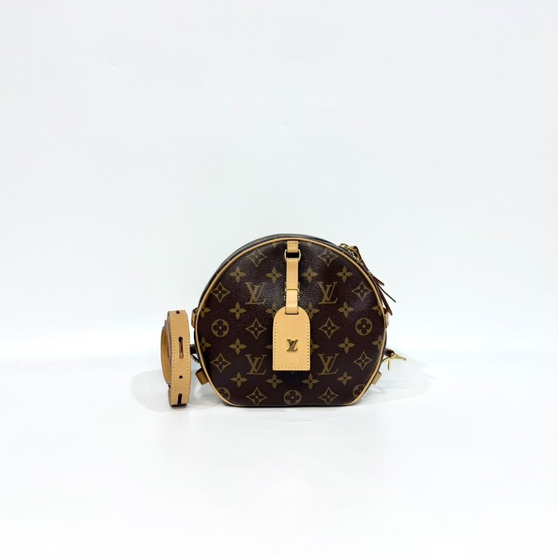 LV原花Boite Chapeau Souple 吊牌軟圓餅MM斜背包M45647-0