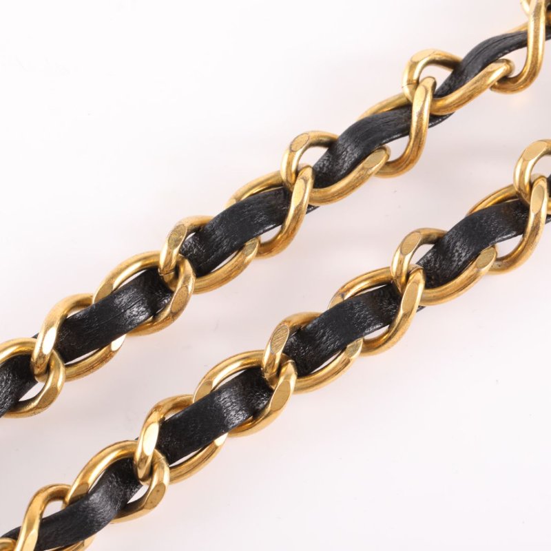 CHANEL 合金中古95PLOGO皮穿鏈項鏈項鍊-3