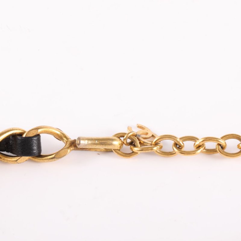 CHANEL 合金中古95PLOGO皮穿鏈項鏈項鍊-4