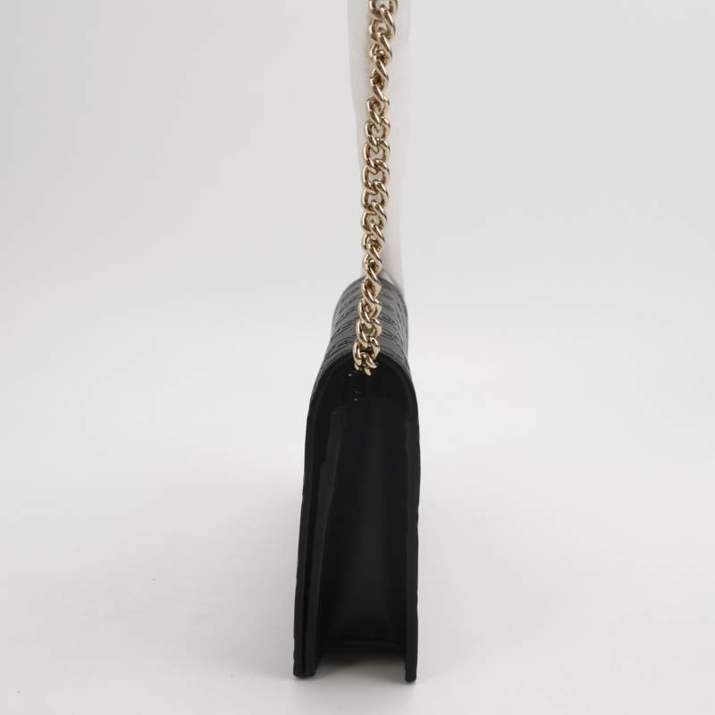 Gucci 牛皮純色雙G老花壓紋蝴蝶結斜挎包單肩包 9.8新-2