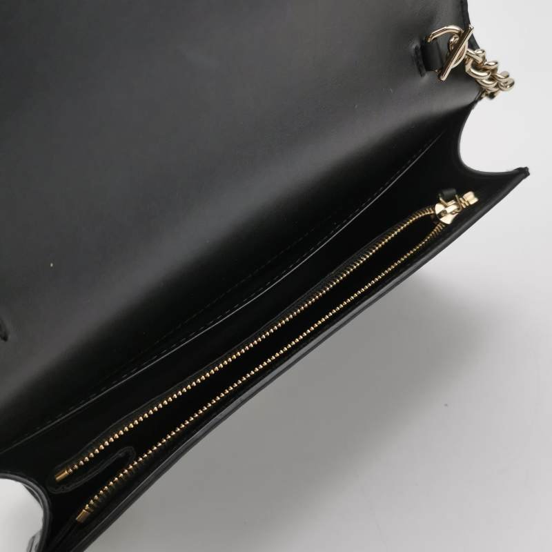 Gucci 牛皮純色雙G老花壓紋蝴蝶結斜挎包單肩包 9.8新-6