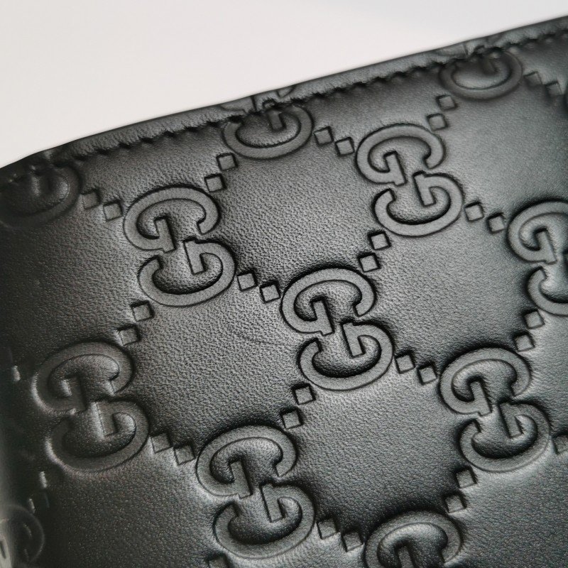 Gucci 牛皮純色雙G老花壓紋蝴蝶結斜挎包單肩包 9.8新-10