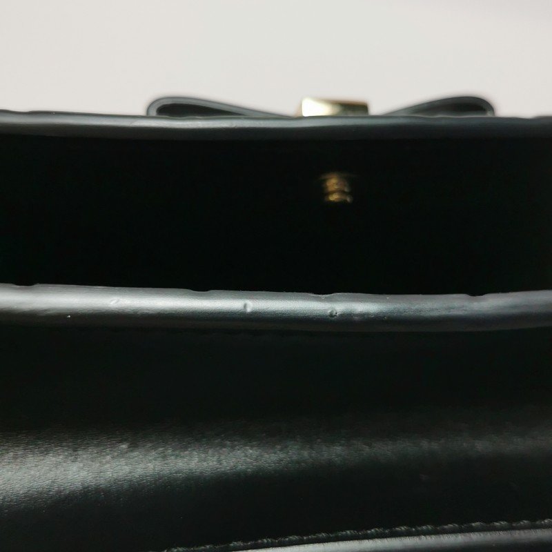 Gucci 牛皮純色雙G老花壓紋蝴蝶結斜挎包單肩包 9.8新-13