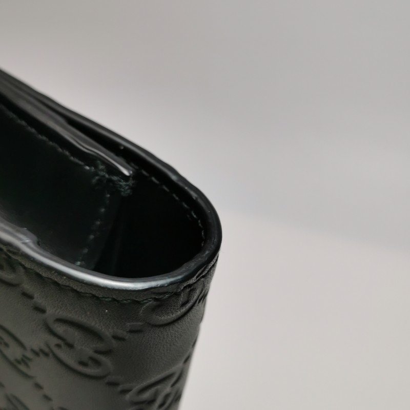 Gucci 牛皮純色雙G老花壓紋蝴蝶結斜挎包單肩包 9.8新-14