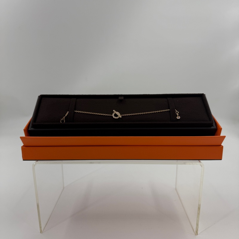 Hermes Finesse 玫瑰金小Q手鍊-0