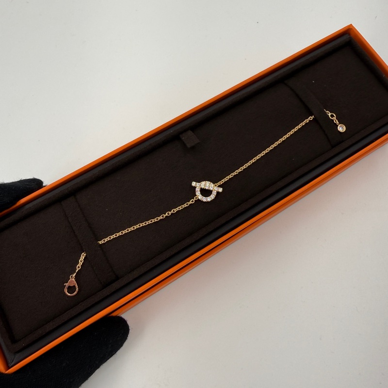 Hermes Finesse 玫瑰金小Q手鍊-1