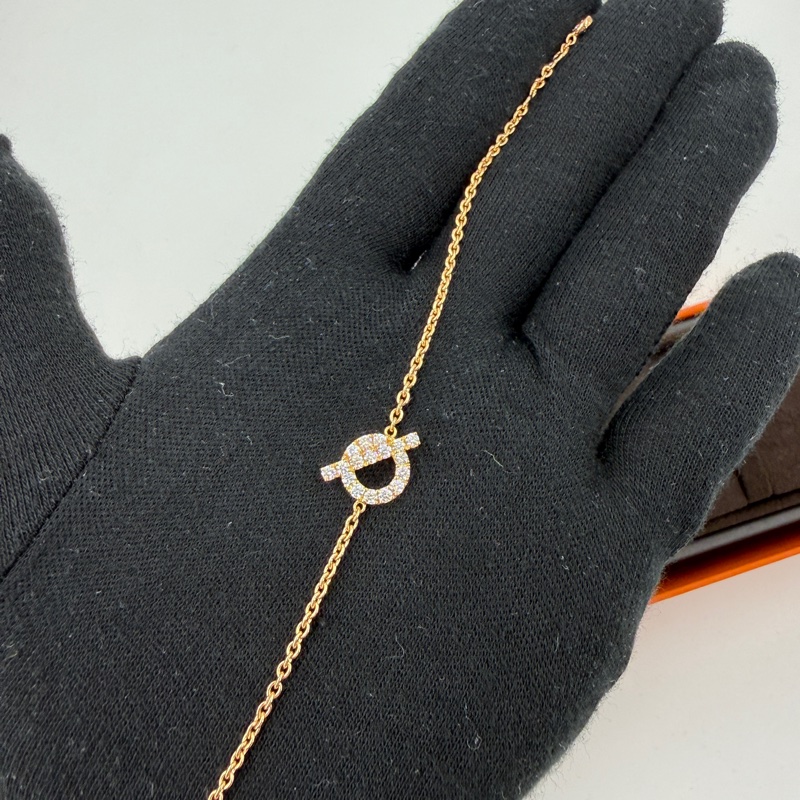 Hermes Finesse 玫瑰金小Q手鍊-2