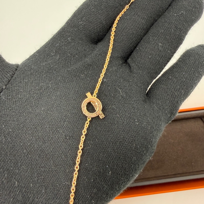 Hermes Finesse 玫瑰金小Q手鍊-3
