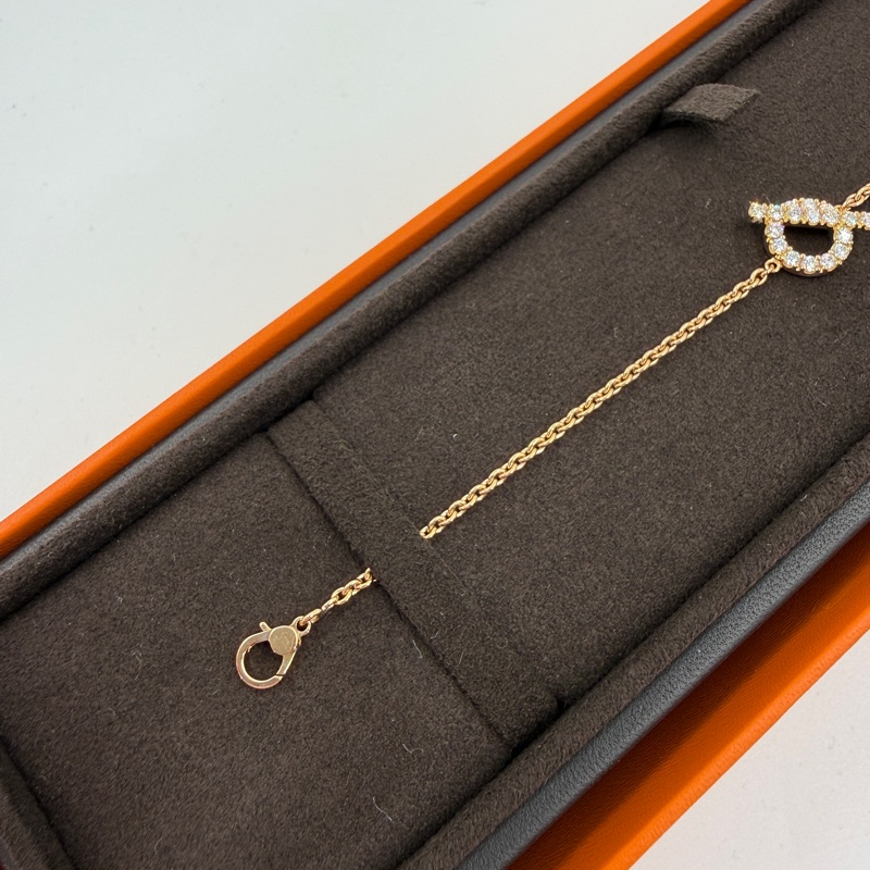 Hermes Finesse 玫瑰金小Q手鍊-5