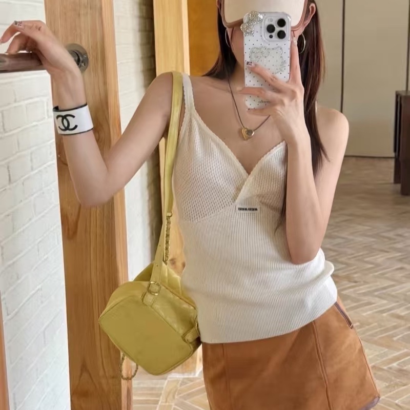Miu Miu 張員瑛同款 針織低胸背心#36-0