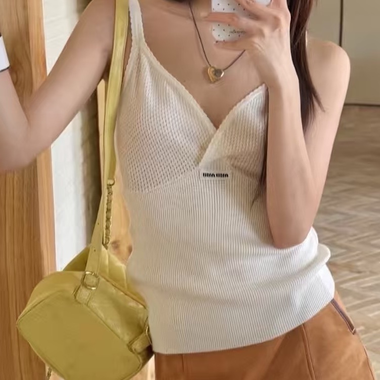 Miu Miu 張員瑛同款 針織低胸背心#36-4