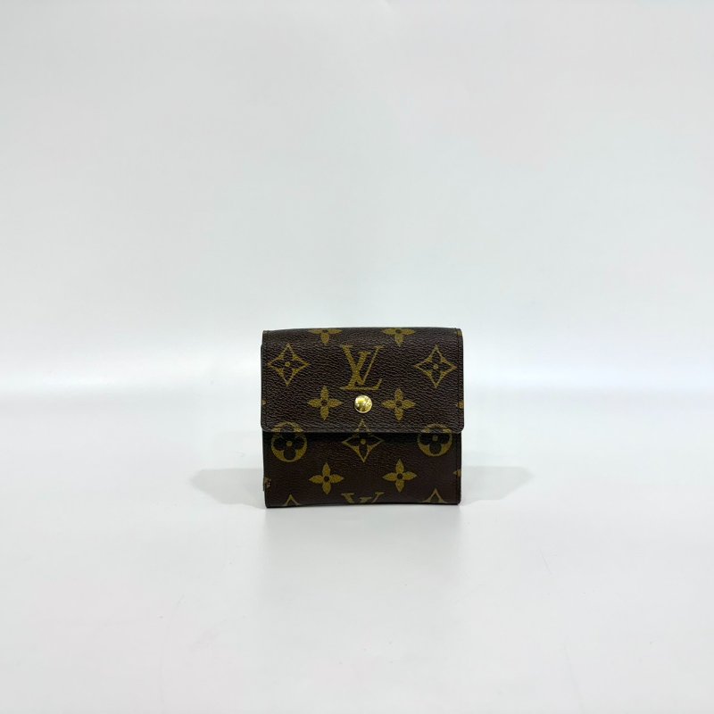 LV原花金釦三折零錢短夾 M61654-0