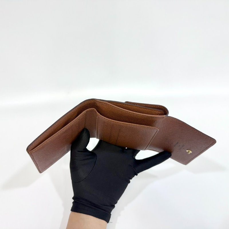 LV原花金釦三折零錢短夾 M61654-6