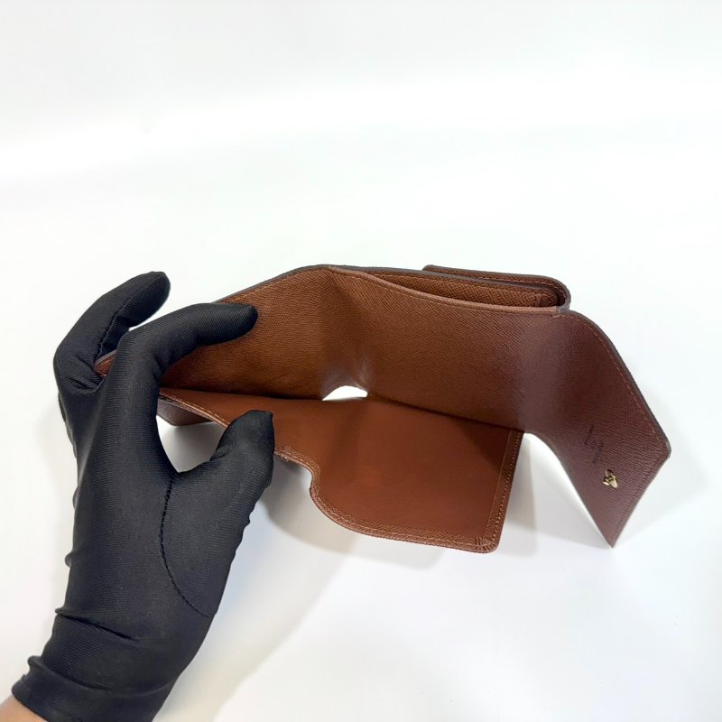 LV原花金釦三折零錢短夾 M61654-8