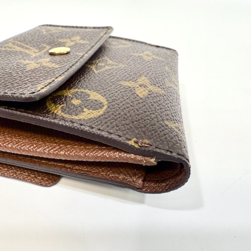 LV原花金釦三折零錢短夾 M61654-10