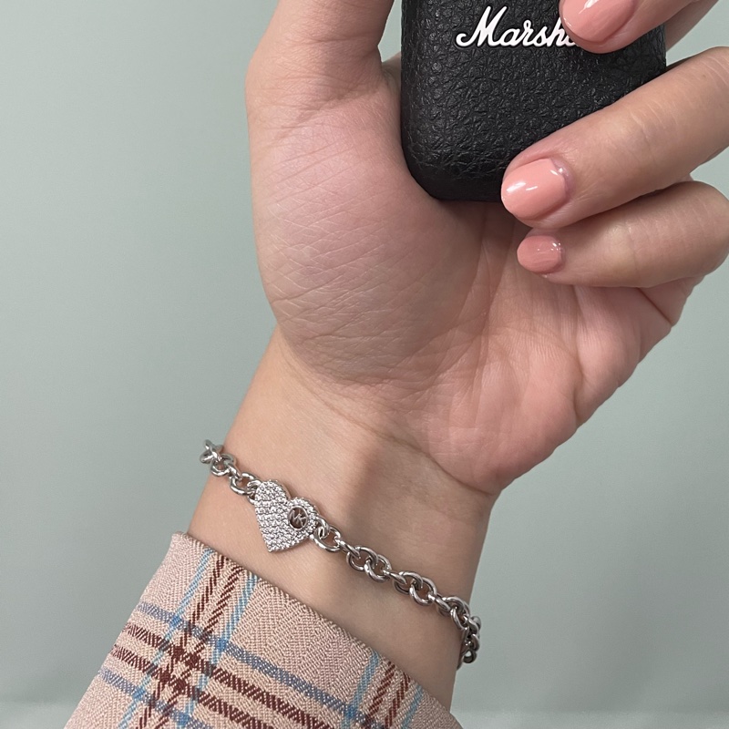 Michael Kors 純銀滿鑽愛心鋯石手鍊 | MKC1526AN | Pave Heart Chain Li-2