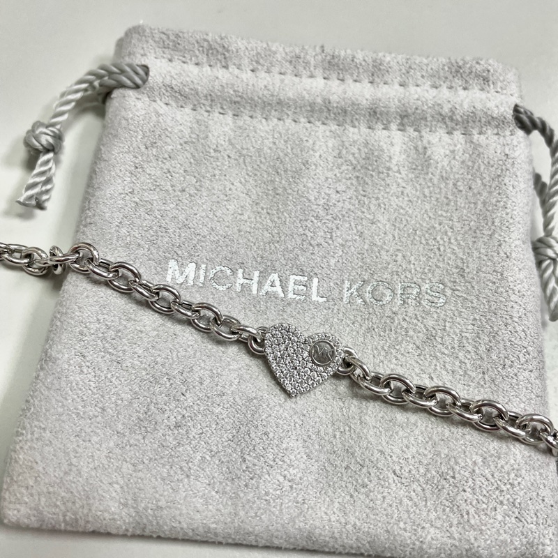 Michael Kors 純銀滿鑽愛心鋯石手鍊 | MKC1526AN | Pave Heart Chain Li-5