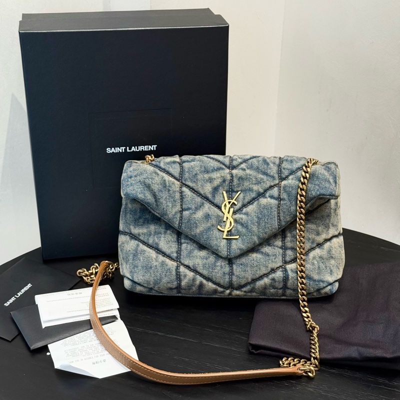 YSL 單寧牛仔 雲朵包 小號mini號-1