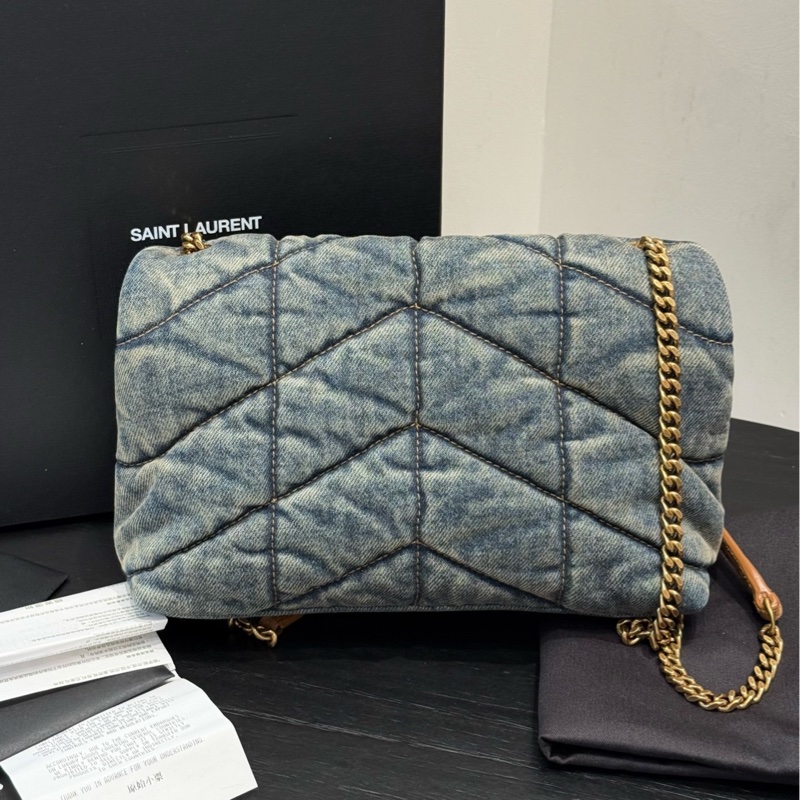 YSL 單寧牛仔 雲朵包 小號mini號-5