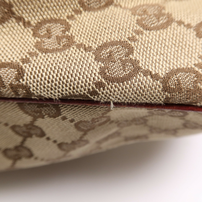 GUCCI 帆布Tote Bag銀扣肩背袋-15
