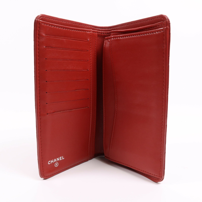 CHANEL 羊皮皮革Long Wallet銀扣長錢包-4