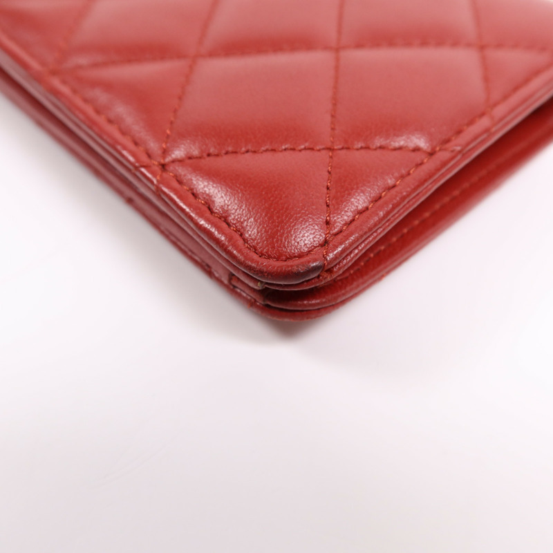 CHANEL 羊皮皮革Long Wallet銀扣長錢包-5