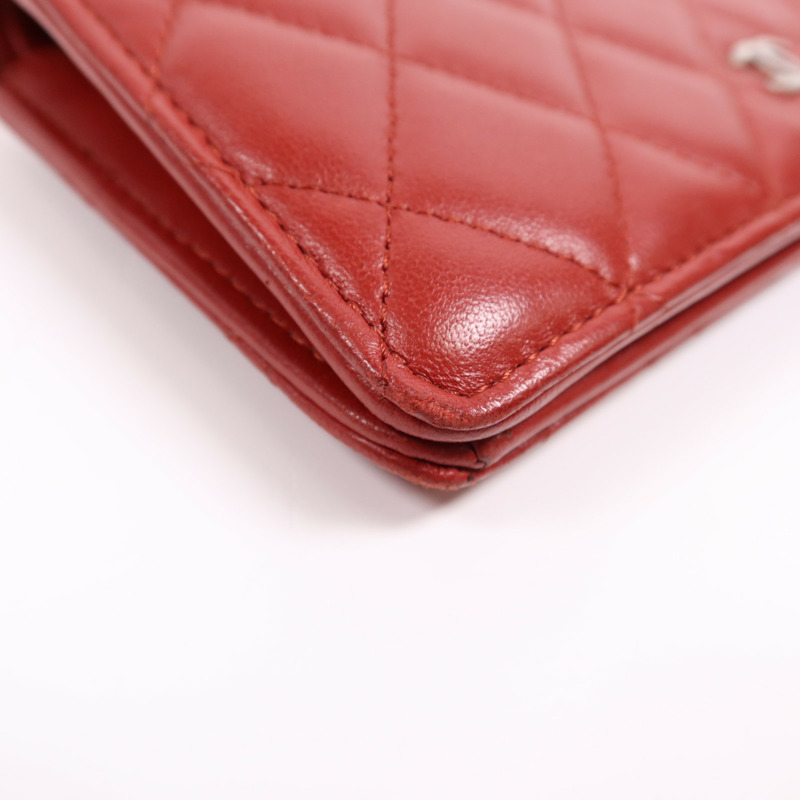 CHANEL 羊皮皮革Long Wallet銀扣長錢包-6