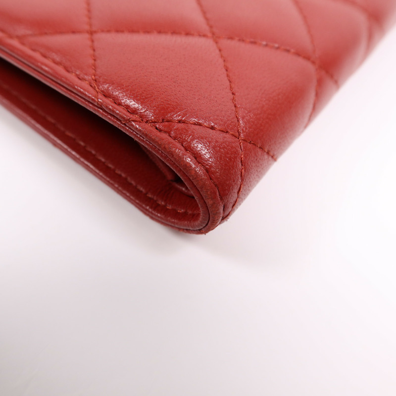 CHANEL 羊皮皮革Long Wallet銀扣長錢包-7