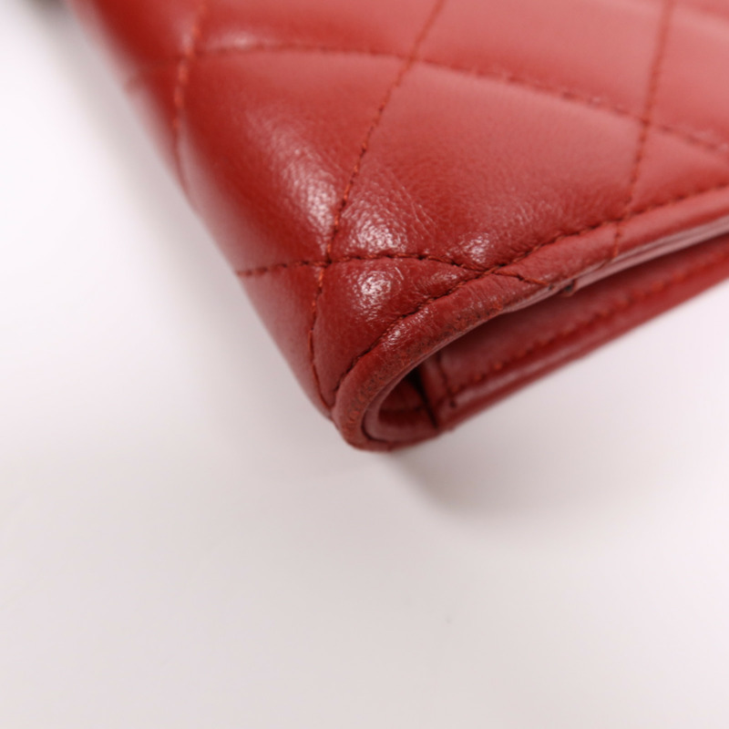 CHANEL 羊皮皮革Long Wallet銀扣長錢包-8